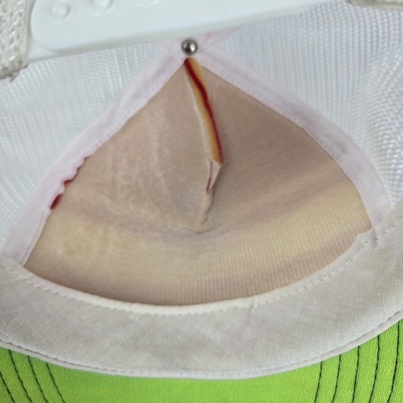 Vintage Mesh Rope Trucker Snapback Hat Red and White - Picture 7 of 7